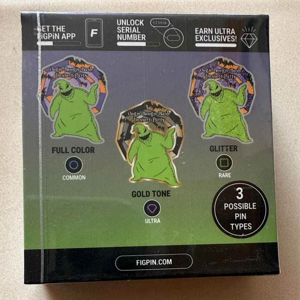 💜Disney Oogie Boogie Bash Collectible Enamel Pin - Green and Purple Unopened box